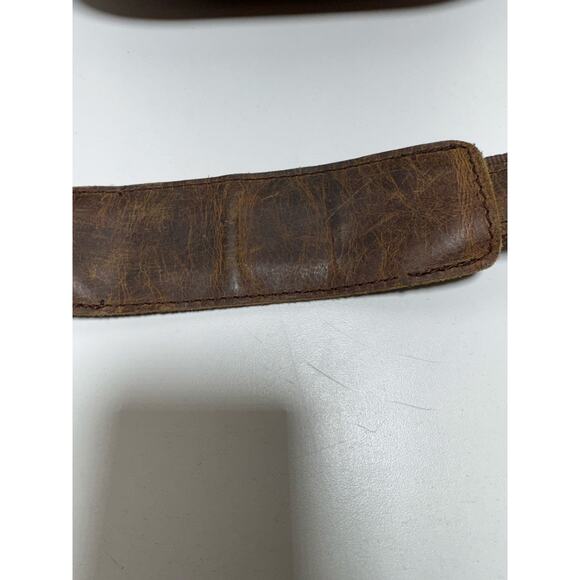 Vintage Duluth Trading Co Lifetime Brown Patina Leather Satchel Crossbody Bag - Picture 6 of 12